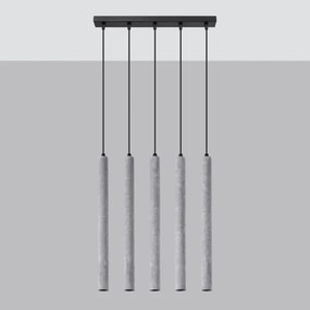 Lustră pe cablu Sollux SL.1274 PASTELO 5xG9/8W/230V beton