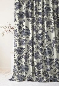Set draperii blackout model floral cu rejansa din bumbac tip fagure, Madison, densitate 700 g/ml, Belarina Amethyst, 2 buc