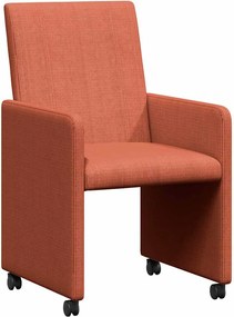 vidaXL Scaune de dining cu roți 2 pcs Roșu portocalie 57 x 66 x 94 cm