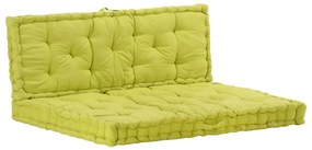 Perne canapea din paleti, 2 buc., verde, bumbac 1, Verde, 120 x 40 x 7 cm  120 x 80 x 10 cm