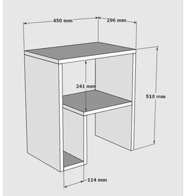Măsuță laterală Makidu (antracit) . 1094696