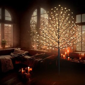 Monzana Copac luminos CIREȘ pentru interior și exterior, 180cm, alb cald