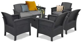 Set de mobilier de grădină Venus II Big cu 6 locuri, grafit
