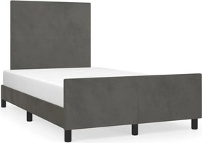 vidaXL Cadru de pat fără saltea, gri închis, 120x200 cm, catifea