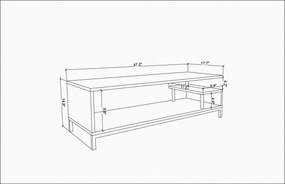 Comoda TV Reilly - Alb, Oak