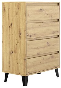 Comodă Brisas 4 (stejar artisan + negru) . 1116262