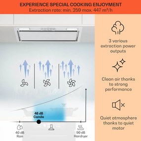 Klarstein Hota de bucătărie încorporată Camila 70 cm 397 m³/h LED touch din oțel inoxidabil