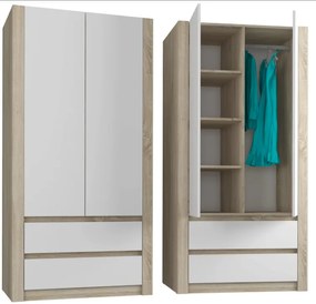 Dulap modern cu două uși MODERN B20 180 x 90 x 55 cm - diferite variante de culoare sonoma mix alb