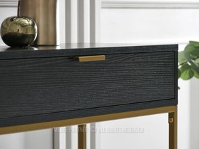 Măsuță consolă Norma M (lemn negru + auriu). 1110822
