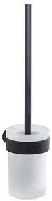 Perie de perete pentru toaletă Gedy PIRENEI negru mat/sticlă satinată
