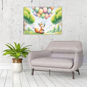 Tablou pe sticlă – Vulpe fericită (70x50 cm)