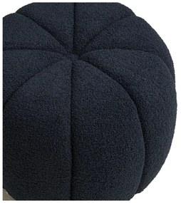 Taburet albastru închis cu tapițerie din țesătură bouclé Paisley – House Nordic