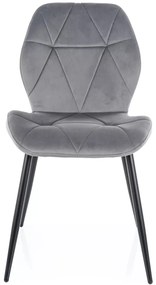 Scaun Rick velvet gri/negru Blu14