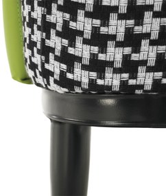Fotoliu design, model alb-negru/ piele ecologică verde, EMREN