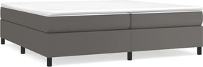 vidaXL Cadru de pat cu arcuri, gri, 200x200 cm, piele ecologică