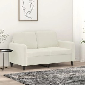 359440 vidaXL Canapea cu 2 locuri, crem, 120 cm, catifea