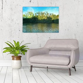 Tablou pe sticlă - lac (70x50 cm)