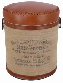 Taburet vintage tip butoi cu spatiu de depozitare – Chocolat Cacao Dragées