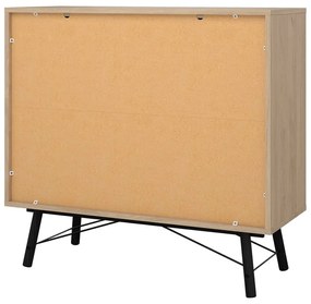 Comodă în culoare naturală joasă cu aspect de lemn de stejar 102x99 cm Ry – Tvilum