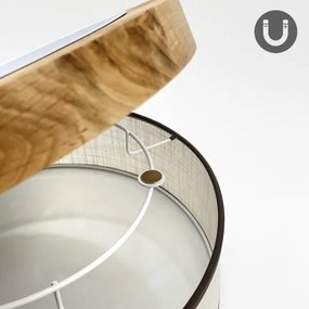 Brilagi - Plafonieră LED BELLADONNA, 20W, 230V, Ø 30 cm, crem/stejar