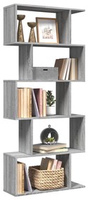 vidaXL Bibliotecă/separator 5 niveluri sonoma gri 70x24x161 cm lemn