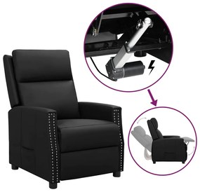 3093211 vidaXL Fotoliu cu ridicare, negru, piele ecologică