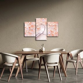 Tablou florilor de pom din coral - abstract (90x60 cm)