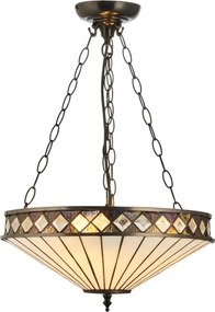 Endon 111870 - Candelabru suspendat pe lanț Tiffany FARGO 3xE27/10W/230V diam. 41,5 cm