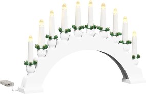 vidaXL Arhă de Crăciun cu 10 lumânări LED Alb 47 x 5 x 29 cm