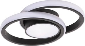 Plafoniera LED Erste Vista 38W 260x190x50mm, Negru Mat, Design Ring Circular Modern, 3CCT Ajustabil, Iluminat Interior Elegant pentru Living Dormitor