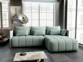 Colțar extensibil dumonde cu ladă de depozitare si sezut confortabil din spuma high-density, Malta Enjoy Mint II 235x185 cm