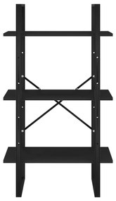 Raft de depozitare, negru, 60x30x105 cm, PAL Negru, 1, Lemn compozit