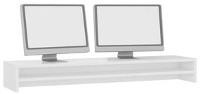 Suport monitor, alb foarte lucios, 100 x 24 x 13 cm, PAL Alb foarte lucios