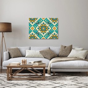 Tablou pe sticlă - Model turcoaz (70x50 cm)