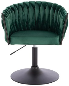 HR750N Scaun Verde din Catifea cu Bază Neagră