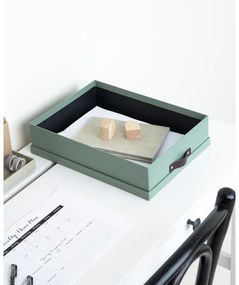 Organizator verde pentru documente din carton Oskar Canvas Paper Laminate – Bigso