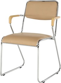 Scaun conferinţă, piele ecologică maro, DERYA