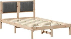 vidaXL Cadru de pat cu tăblie tapițată Gri închis 120 x 200 cm