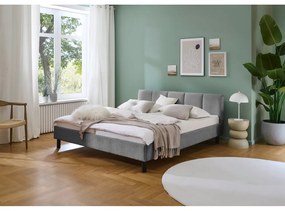 Pat matrimonial gri tapițat fără somieră 180x200 cm Joker – Meise Möbel