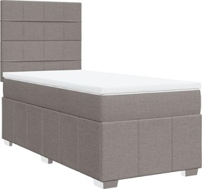 vidaXL Pat box spring cu saltea, gri taupe, 80x200 cm, textil