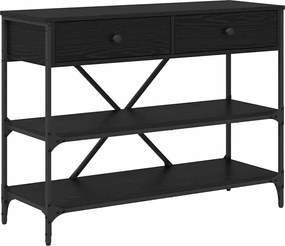 vidaXL Masă de consolă cu sertar Stejar Negru 100 x 34,5 x 75 cm lemn