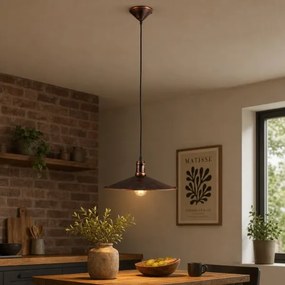 Brilagi - Lampă suspendată pe cablu FORGE 1xE27/60W/230V, ø 36 cm, cupru/patină