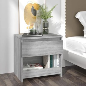 815131 vidaXL Noptieră, sonoma gri, 40x30x39 cm, lemn prelucrat