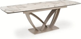 Masa extensibila BENJAMIN, bej/casmir, ceramica/sticla/metal, 160/240x