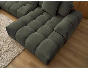 Colțar verde extensibil/cu spațiu de depozitare cu tapițerie din chenille (cu colț pe partea stângă/în formă de "U") Everest – Bobochic Paris