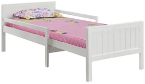Pat de o persoană 90 cm Elunna (alb) (cu somieră). 1016543
