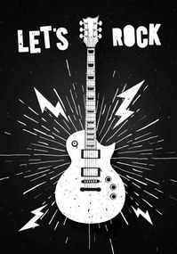 Ilustrație Vector Illustration Lets Rock Music Print, Hase-Hoch-2