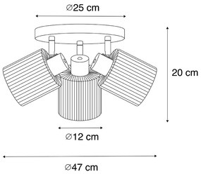 Spot de tavan auriu cu sticlă 3 lumini reglabil rotund - Laura