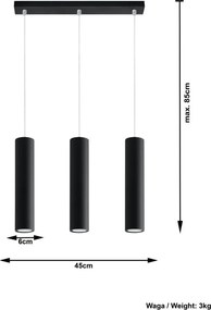 Lustră neagră din metal Castro – Sollux