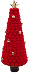 Brad decor Craciun MAGIC, Rosu, 25cm
